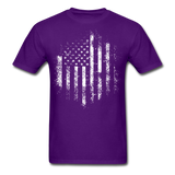 USA Distressed Flag Men T Shirt Patriotic American Tee T-Shirt Size S-6XL - purple