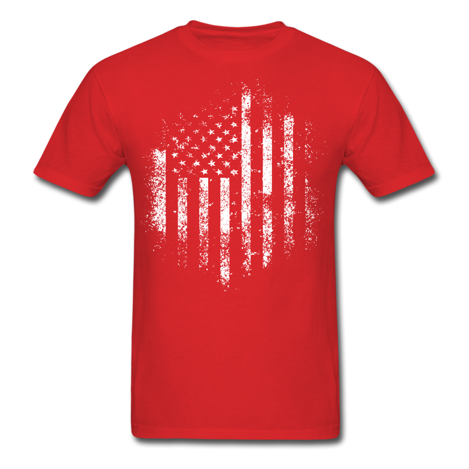 USA Distressed Flag Men T Shirt Patriotic American Tee T-Shirt Size S-6XL - red