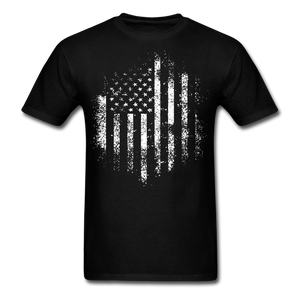 USA Distressed Flag Men T Shirt Patriotic American Tee T-Shirt Size S-6XL - black