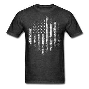 USA Distressed Flag Men T Shirt Patriotic American Tee T-Shirt Size S-6XL - heather black