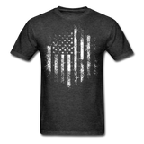 USA Distressed Flag Men T Shirt Patriotic American Tee T-Shirt Size S-6XL - heather black