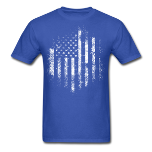 USA Distressed Flag Men T Shirt Patriotic American Tee T-Shirt Size S-6XL - royal blue