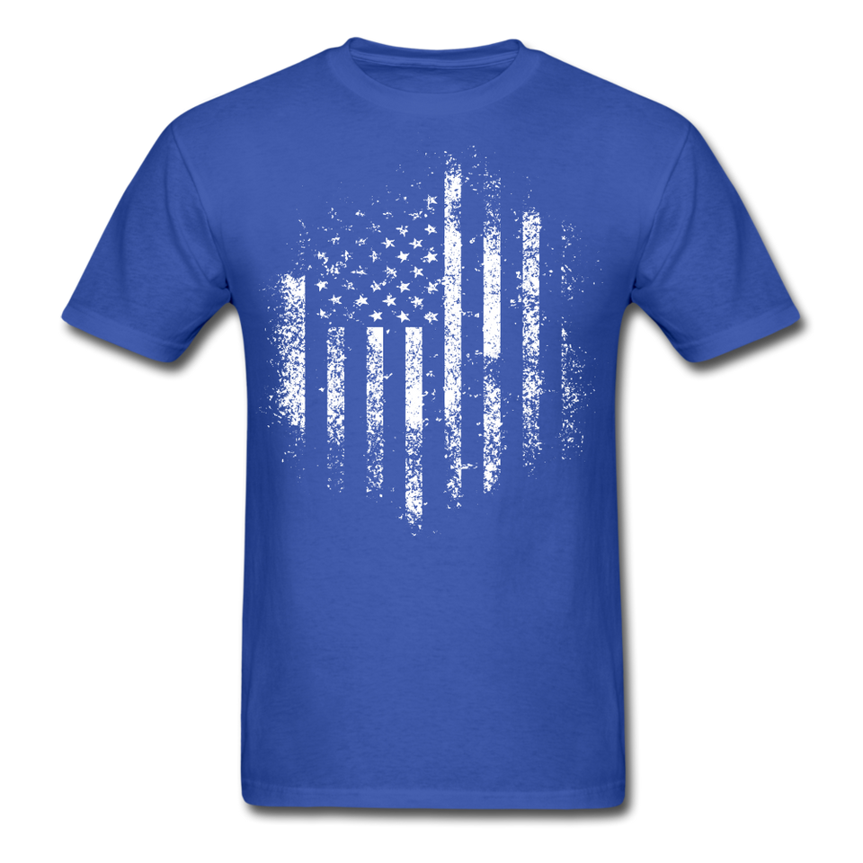 USA Distressed Flag Men T Shirt Patriotic American Tee T-Shirt Size S-6XL - royal blue