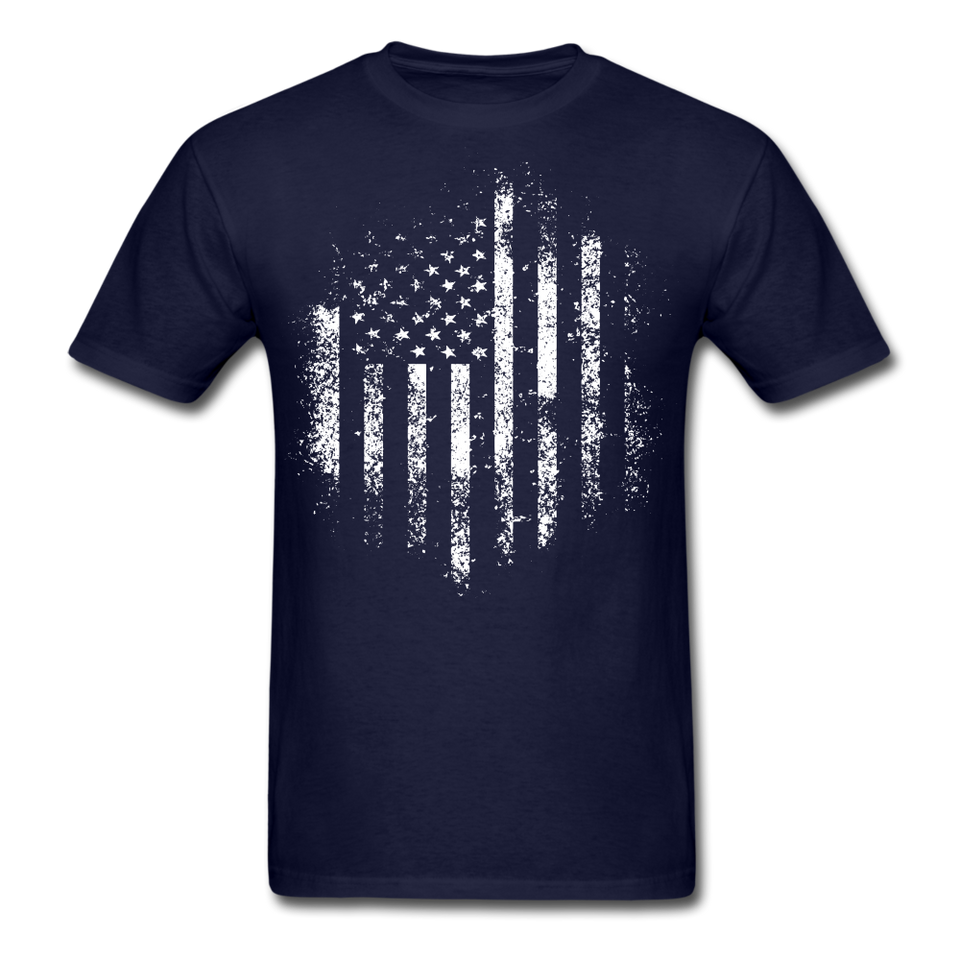 USA Distressed Flag Men T Shirt Patriotic American Tee T-Shirt Size S-6XL - navy