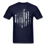 USA Distressed Flag Men T Shirt Patriotic American Tee T-Shirt Size S-6XL - navy