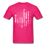 USA Distressed Flag Men T Shirt Patriotic American Tee T-Shirt Size S-6XL - fuchsia