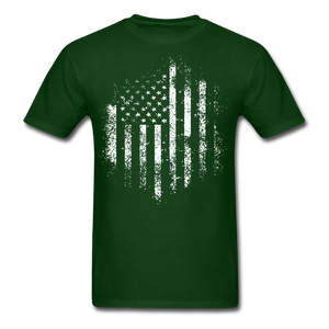 USA Distressed Flag Men T Shirt Patriotic American Tee T-Shirt Size S-6XL - forest green