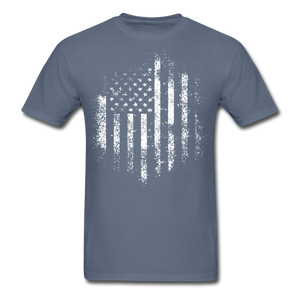 USA Distressed Flag Men T Shirt Patriotic American Tee T-Shirt Size S-6XL - denim