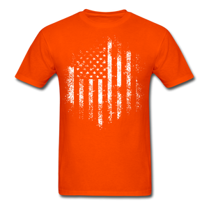 USA Distressed Flag Men T Shirt Patriotic American Tee T-Shirt Size S-6XL - orange