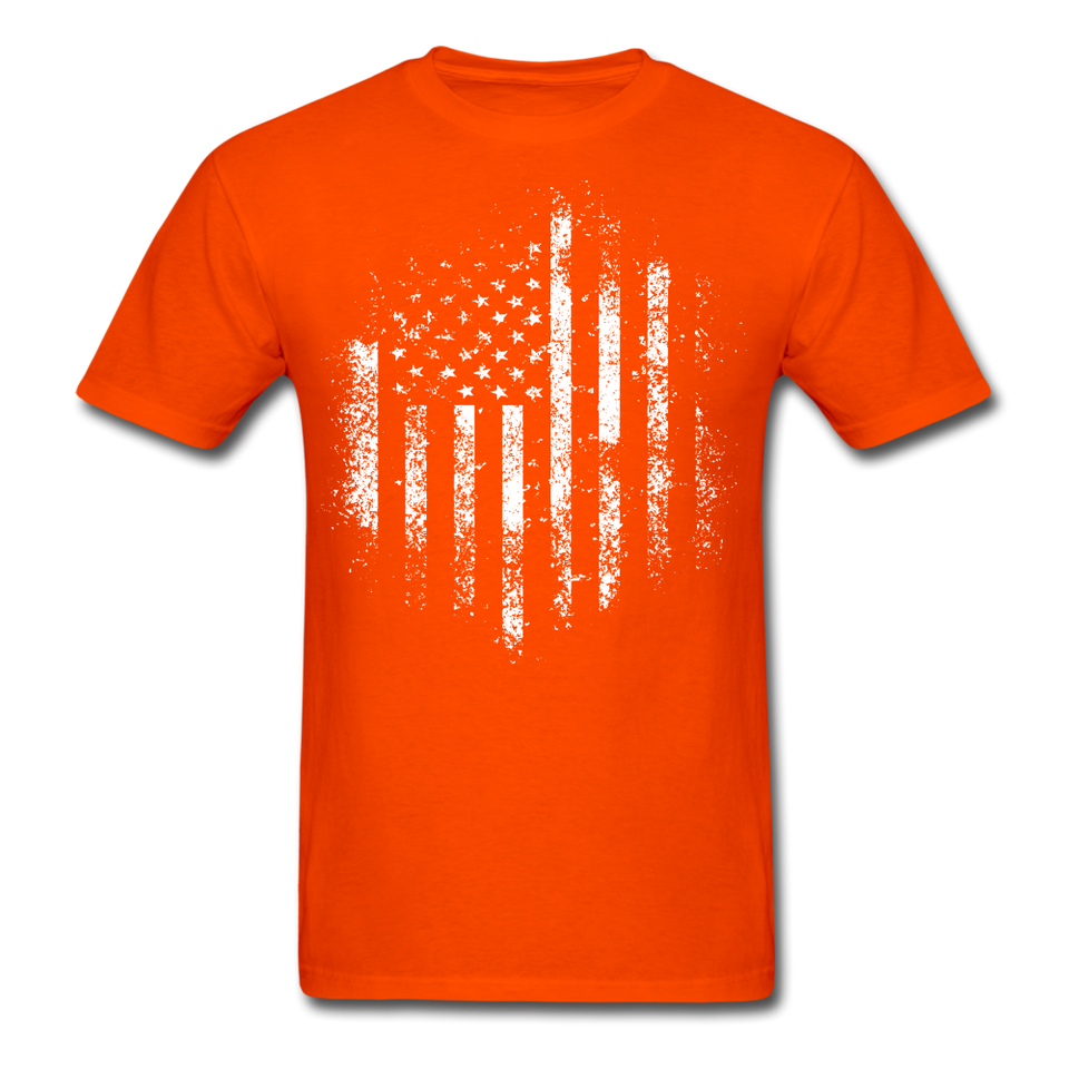 USA Distressed Flag Men T Shirt Patriotic American Tee T-Shirt Size S-6XL - orange