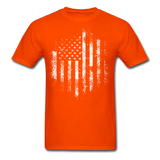 USA Distressed Flag Men T Shirt Patriotic American Tee T-Shirt Size S-6XL - orange