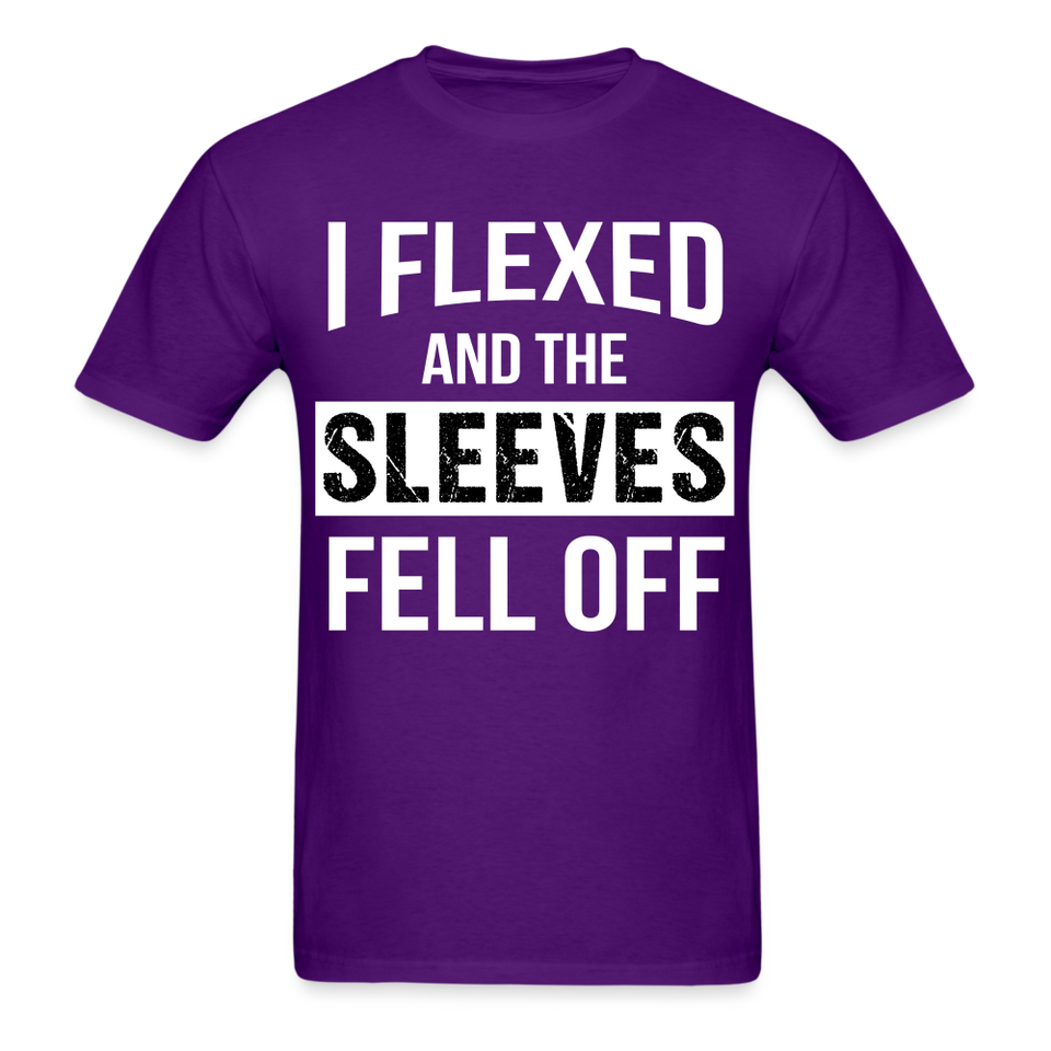 I flexed and the sleeves fell off shirt Gym Fitness T-Shirt size S-6XL - purple