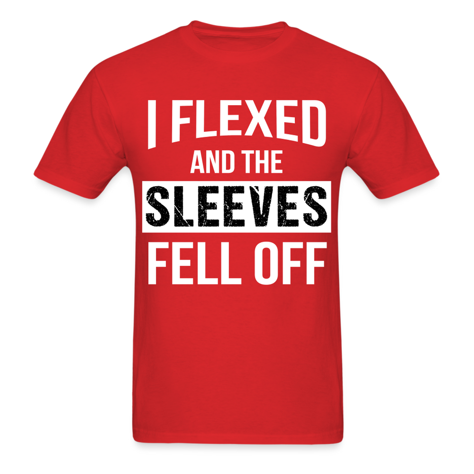 I flexed and the sleeves fell off shirt Gym Fitness T-Shirt size S-6XL - red