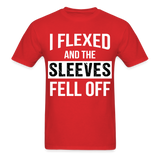 I flexed and the sleeves fell off shirt Gym Fitness T-Shirt size S-6XL - red